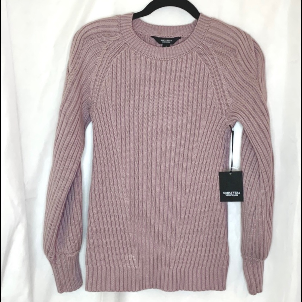 Vera Wang - Simply Vera Mauve Braided Sleeve Sweater 🌸